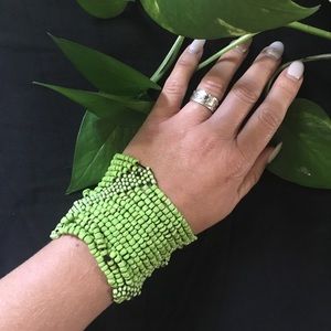 Wide Beaded stretch bracelet